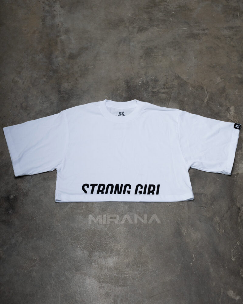 CROP TOP STRONGE GIRL - BLANCO