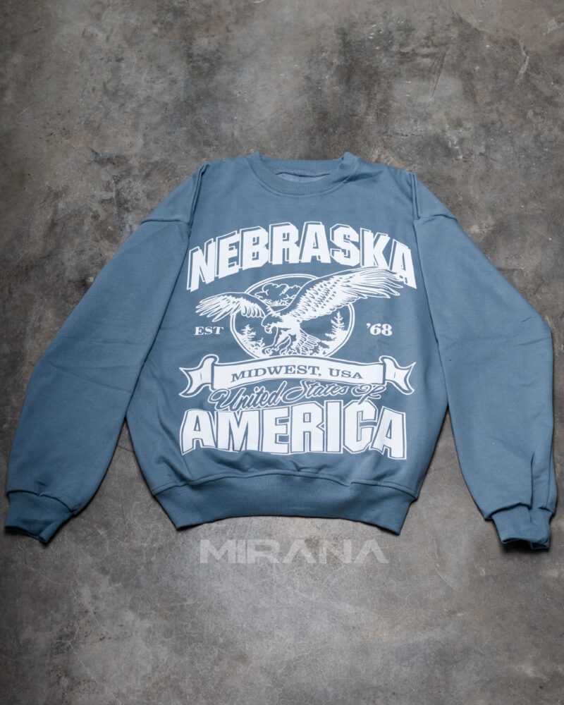 POLERA NEBRASKA - CELESTE ACERO